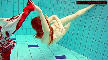 Hairy Ginger Polish Teen 18+ Dives NAKED in Pool for Underwater Fun
