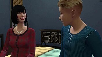 japanese stepmom catches stepson masturbating then fucks him