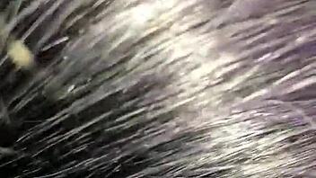 The hoe performs an intense blowjob sucking deeply on the big cock while moaning loudly.