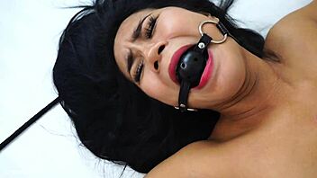 Hot Wax On Tied Brunette Girlfriend