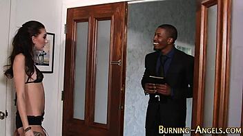 Goth woman indulges in alternative fetish activities