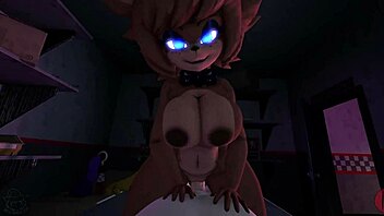 In this furry scene, the cute brunette dances while moaning as she rides the cock passionately.