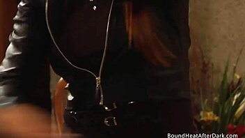 Hey, whipping tied-up lesbian slaves feels so intense in this femdom scene!