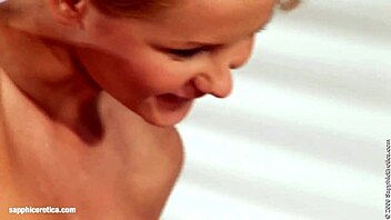 Sapphix sensual lesbian scene sharing glass while fingering pussies