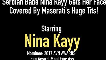 serbian babe nina kayy gets face sat by maserati's huge tits