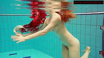 Hairy Ginger Polish Teen 18+ Dives NAKED in Pool for Underwater Fun