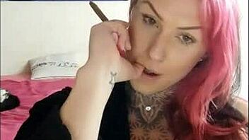 sensual babe smoking and teasing with pure fetish vibes