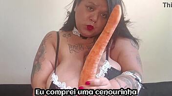 i became vegan and ate veggies through my pussy, mary jhuana, with pierced nipples and big tits, it's so fun