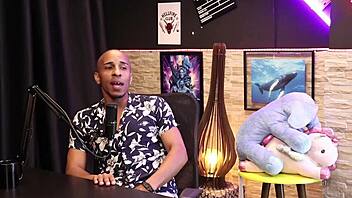 Sexy black babe measures a huge cock and seizes the chance for a steamy oral session.