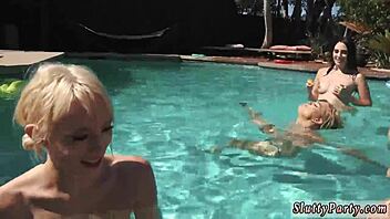 uhh, wild outdoor orgy at summer pool party..