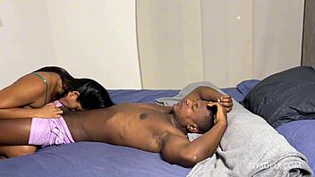 latina wife sucks big black cock of best friend