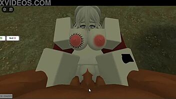 Beautiful MILF dominates in Roblox game sex adventure