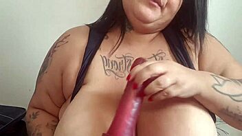 mary jhuana flashing pierced nipples and big tits in bedroom joi session