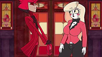 Черт, Чарли Морнингстар жестко трахает Аластора в грубом утреннем действии!