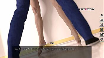 alex drills nora in all holes inside bathroom game scene