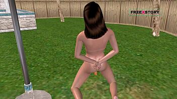 i'm the cute girl in this 3d cartoon, masturbating with carrot. emotional hentai anime.