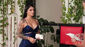 Damn, Salomé Gil gets wild in sexual revenge with SexMex! Her big assets shine. What a hot Colombian scene!