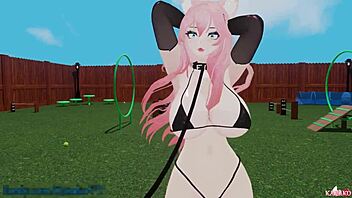 Squirting catgirl gets trained hard by her master