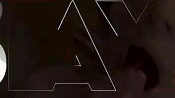 Cute blonde Laela handles two black dicks