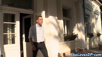 BigTits Babe Bent Over for Wild DP and Doggystyle Action