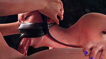 Kitana delivers deadly blowjob skills in 3D action