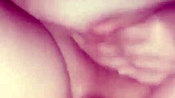 Fisting my wife's tight pussy with intense deep thrusts.