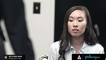 April Olsen fucks rivals for promotion