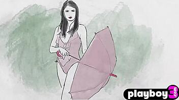 Hilary C, a beautiful all-natural milf, poses outdoors and exposes her perfect ass in a softcore striptease.