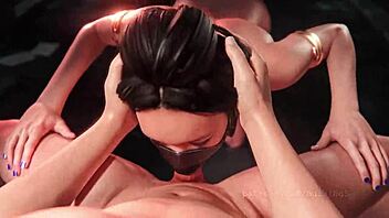 Kitana delivers deadly blowjob skills in 3D action