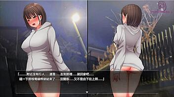 Exposing Genitals In Front Of Pole Excites Her In Night Walk 5!