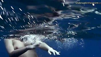 Wow! Underwater Swimming Girls Show Off in Tenerife Pool!