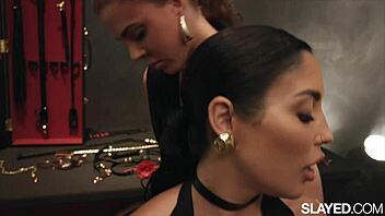 slayed domme lumi gags and suspends naughty sub vanessa