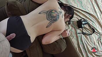 booty shorts assjob leads to hair pulling creampies