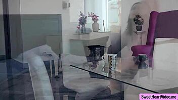 Busty lesbians lick each other's pussy in threesome.