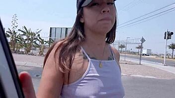 Street Vendor Seduced and Joins for Car Blowjob Action.