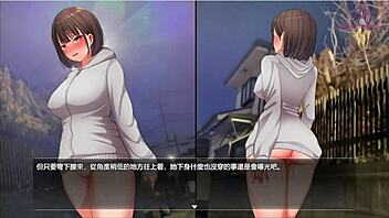 Exposing Genitals In Front Of Pole Excites Her In Night Walk 5!