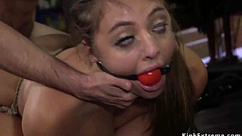 The Mob Ties Up The Beauty And Fucks Her Deep Throat Outdoors.