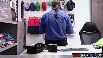 Teen girl caught stealing and rough fucked by cop