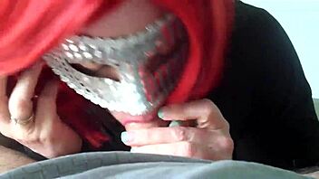 My redhead wife sucks a huge cock