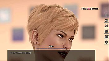 alex drills nora in all holes inside bathroom game scene