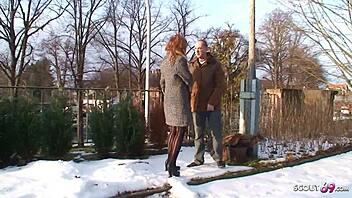 Gay sex with a MILF outdoor without protection with a street whore