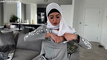 Beautiful brunette maid Aaliyah Yasin finds sex toys and pleasures herself
