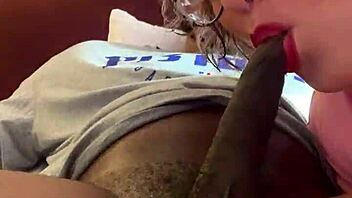 Real Dick Eater MILF Deepthroats Monster Cock in Interracial Blowjob