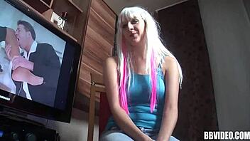 Blonde German Wench Teasing with Solo Play
