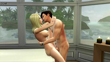 Sensual massage on a sensual table in The Sims 4 with Wicked Whims