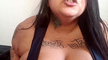 mary jhuana flashing pierced nipples and big tits in bedroom joi session