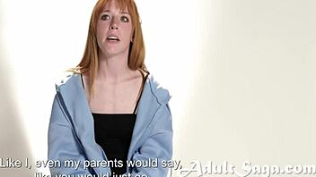 Think my folks mind me fingering myself on camera? Cute redhead casting solo!