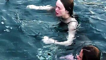 Wow! Underwater Swimming Girls Show Off in Tenerife Pool!