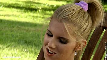 Roxy and Ewe in sensual lesbian sex in the garden?