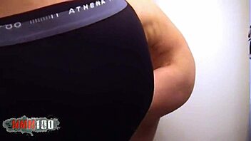 Young brunette gets hard fucked by two big cocks.